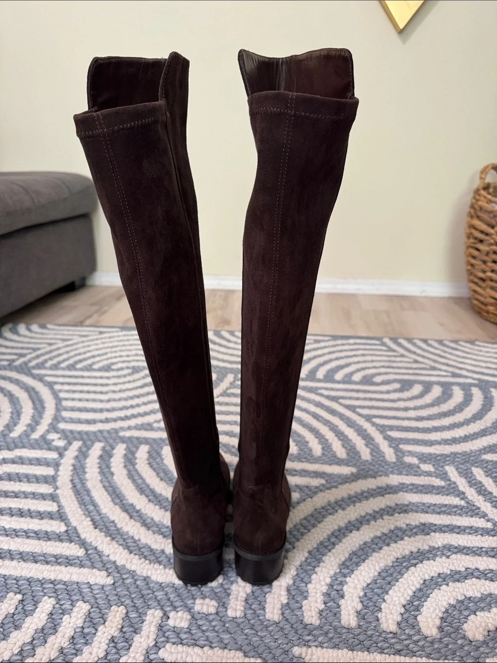 Blondo Starla Waterproof Brown Suede Knee High Boots Women's 5.5M Lug Sole
